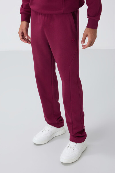 Tommylife Wholesale Comfort Fit Basic Men's Tracksuit Set 85263 Bordeaux - Thumbnail