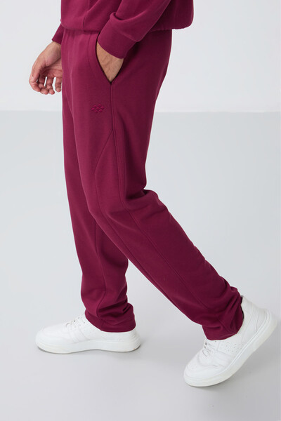 Tommylife Wholesale Comfort Fit Basic Men's Tracksuit Set 85263 Bordeaux - Thumbnail