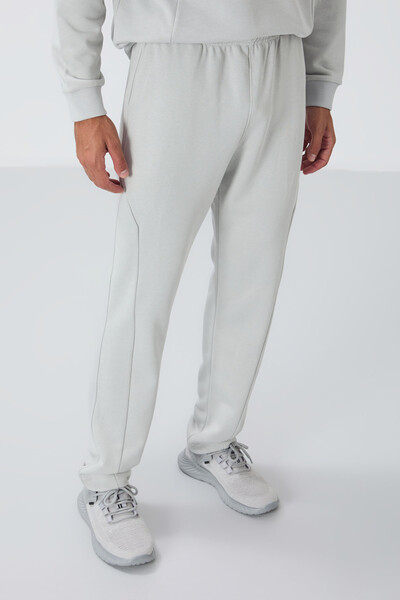 Tommylife Wholesale Comfort Fit Basic Men's Tracksuit Set 85263 Stone - Thumbnail