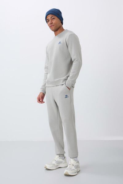 Tommylife Wholesale Comfort Fit Basic Men's Tracksuit Set 85265 Stone - Thumbnail