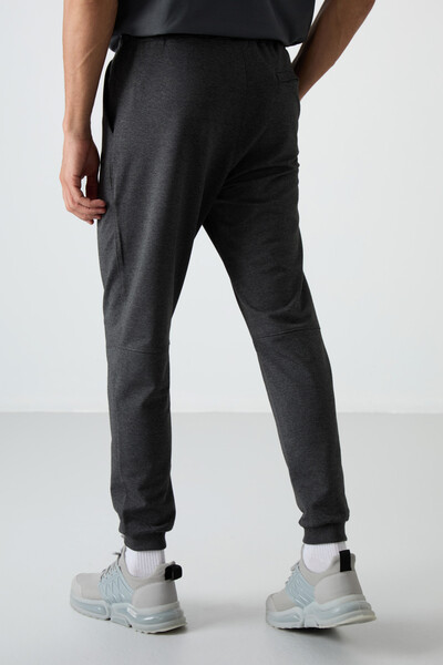 Tommylife Wholesale Comfort Fit Embroidered Men's Jogger Sweatpants 82123 Anthracite Melange - Thumbnail