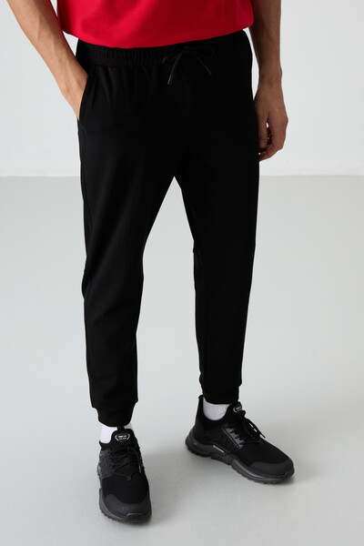 Tommylife Wholesale Comfort Fit Embroidered Men's Jogger Sweatpants 82123 Black - Thumbnail