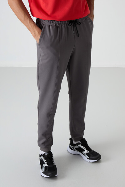 Tommylife Wholesale Comfort Fit Embroidered Men's Jogger Sweatpants 82123 Dark Gray - Thumbnail