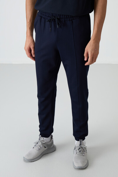 Tommylife Wholesale Comfort Fit Embroidered Men's Jogger Sweatpants 82123 Indigo - Thumbnail