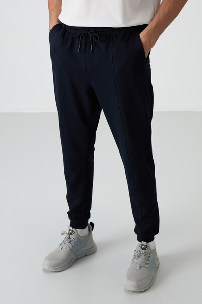 Tommylife Wholesale Comfort Fit Embroidered Men's Jogger Sweatpants 82123 Navy Blue - Thumbnail