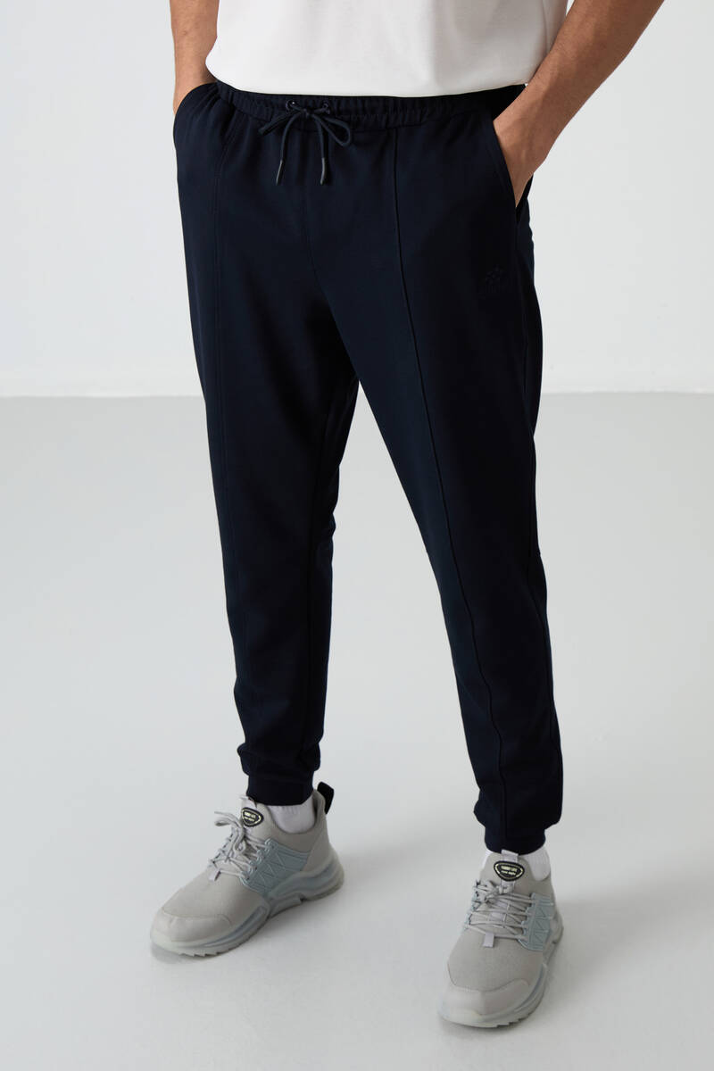 TOMMYLIFE - Tommylife Wholesale Comfort Fit Embroidered Men's Jogger Sweatpants 82123 Navy Blue