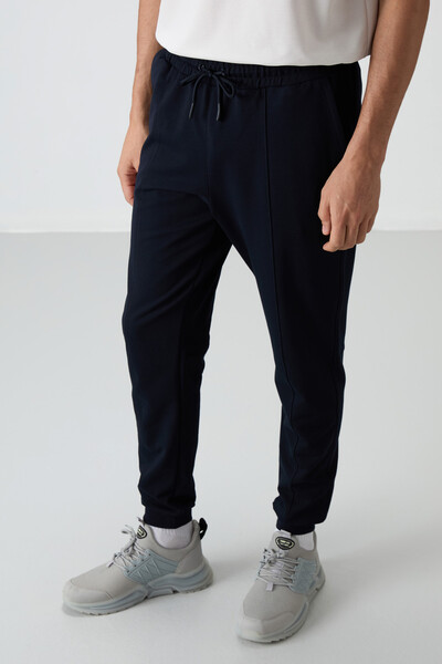 Tommylife Wholesale Comfort Fit Embroidered Men's Jogger Sweatpants 82123 Navy Blue - Thumbnail