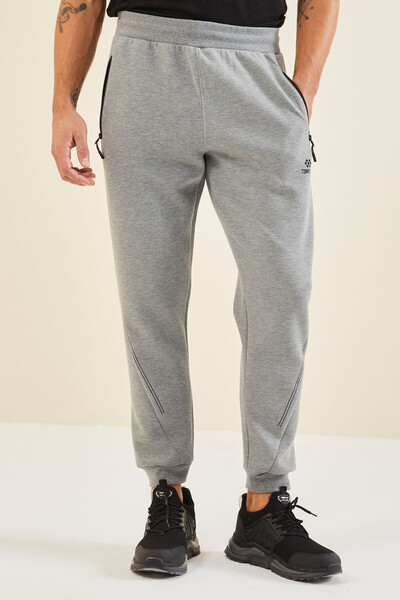 Tommylife Wholesale Comfort Fit Jogger Men's Sweatpants 82110 Gray Melange - Thumbnail