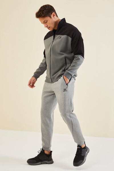 Tommylife Wholesale Comfort Fit Jogger Men's Sweatpants 82110 Gray Melange - Thumbnail