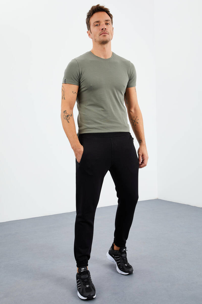 TOMMYLIFE - Tommylife Wholesale Comfort Fit Jogger Men's Sweatpants 84856 Black