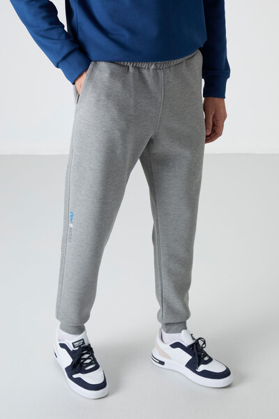 Tommylife Wholesale Comfort Fit Jogger Men's Sweatpants 84999 Gray Melange - Thumbnail