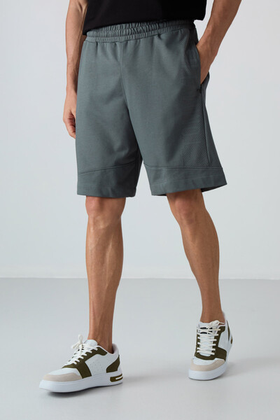Tommylife Wholesale Comfort Fit Printed Men's Shorts 81265 Khaki - Thumbnail