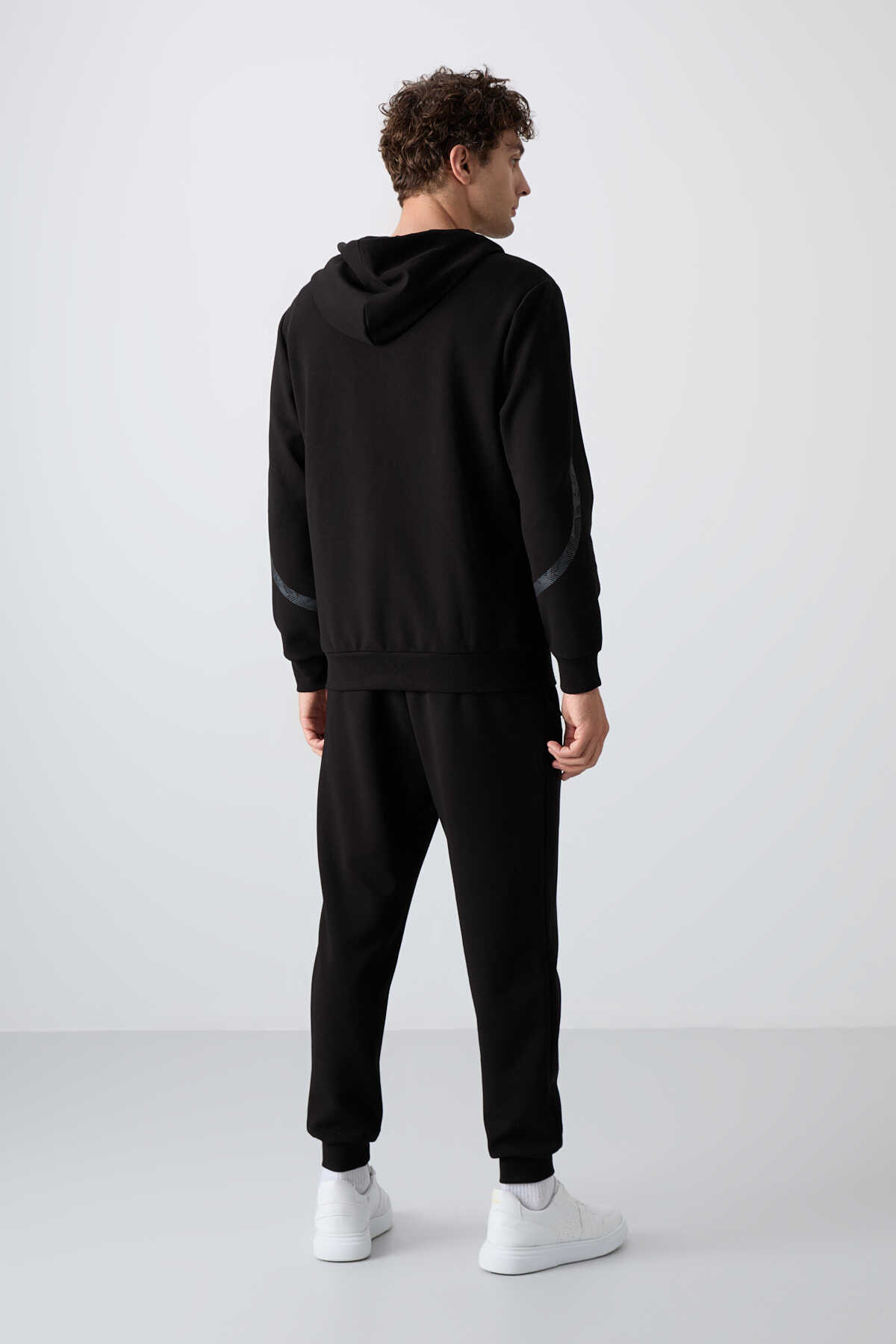 Tommylife Wholesale Comfort Fit Printed Men's Tracksuit Set 85236 Black - 5