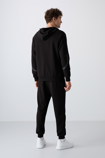 Tommylife Wholesale Comfort Fit Printed Men's Tracksuit Set 85236 Black - 5
