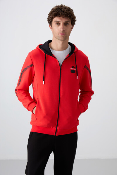 Tommylife Wholesale Comfort Fit Printed Men's Tracksuit Set 85236 Fiesta - Black - 2