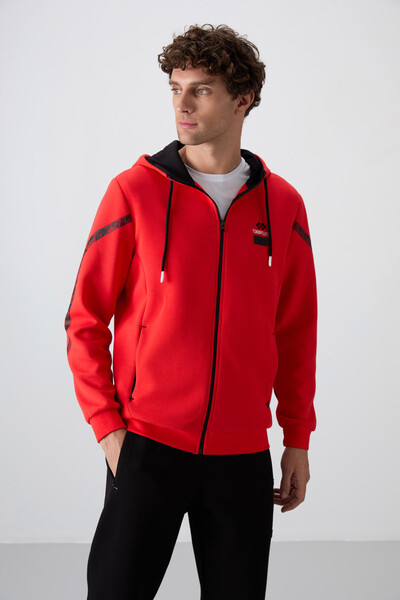 Tommylife Wholesale Comfort Fit Printed Men's Tracksuit Set 85236 Fiesta - Black - 4