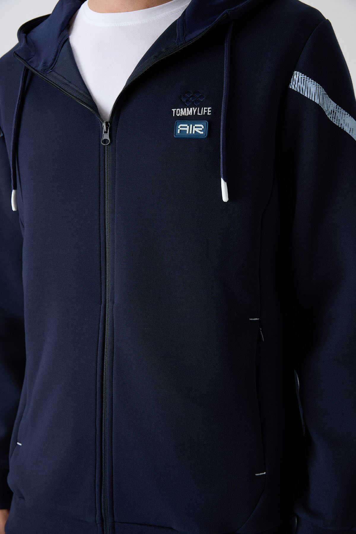 Tommylife Wholesale Comfort Fit Printed Men's Tracksuit Set 85236 Indigo - 3