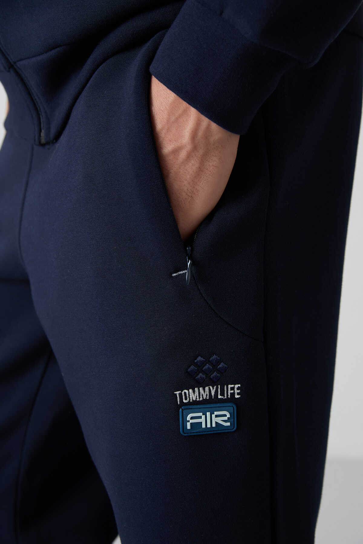 Tommylife Wholesale Comfort Fit Printed Men's Tracksuit Set 85236 Indigo - 4