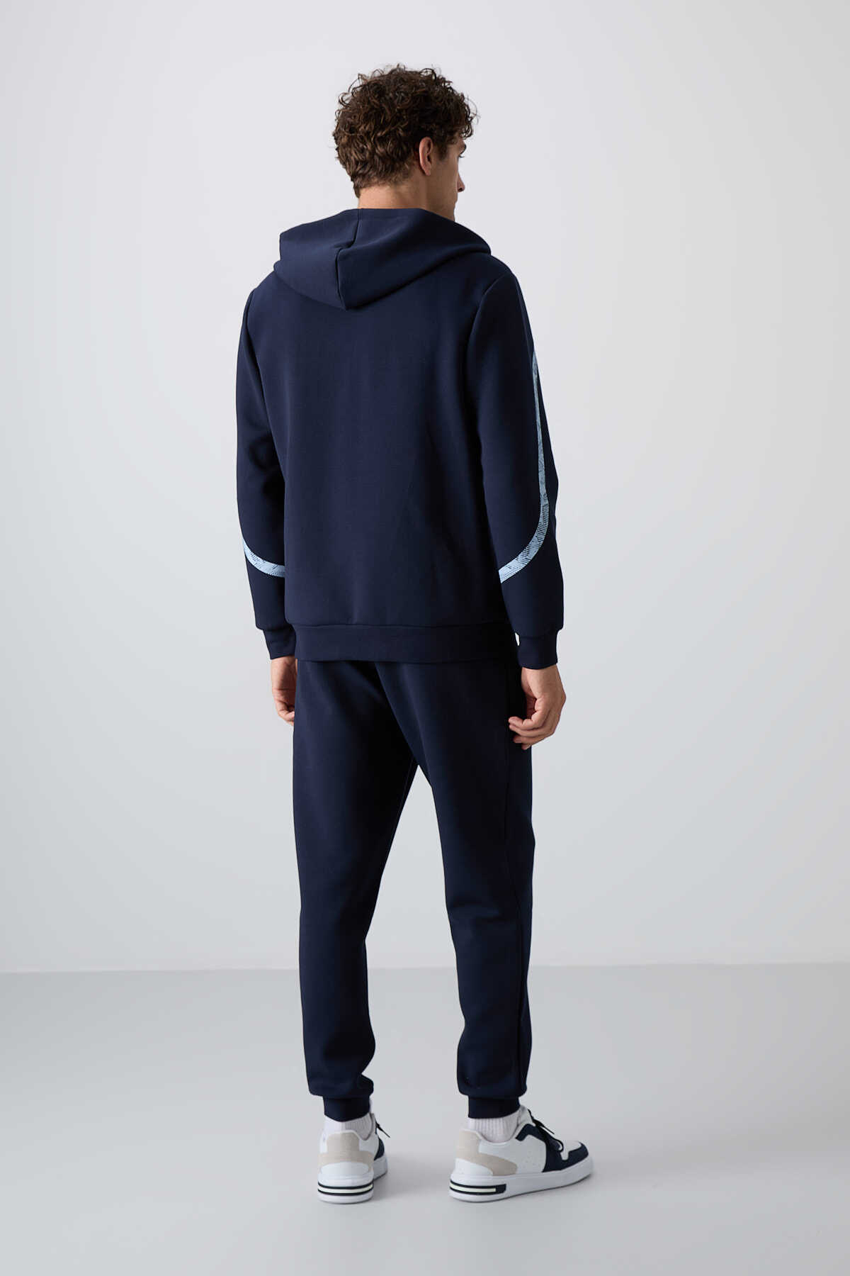 Tommylife Wholesale Comfort Fit Printed Men's Tracksuit Set 85236 Indigo - 5