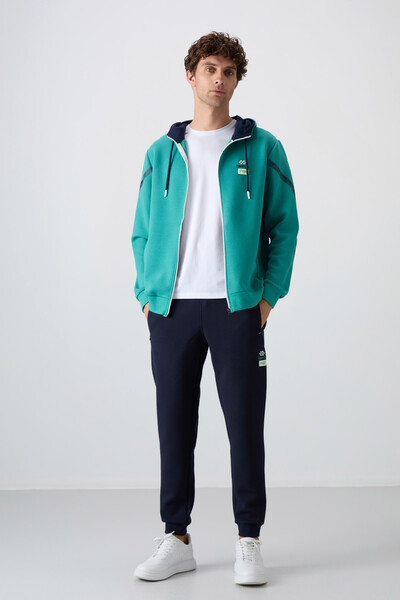 Tommylife Wholesale Comfort Fit Printed Men's Tracksuit Set 85236 Sea Green - Indigo - 6