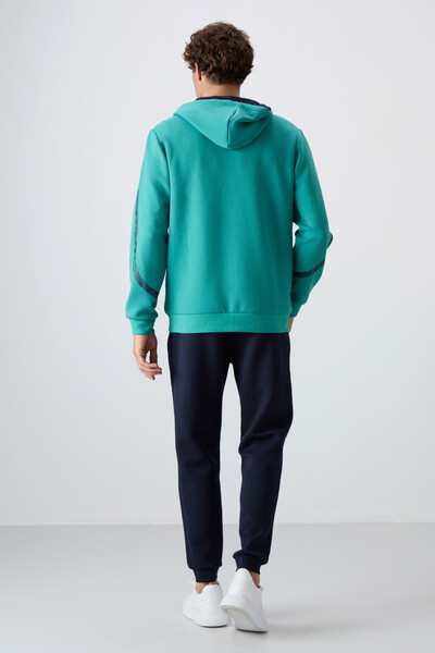 Tommylife Wholesale Comfort Fit Printed Men's Tracksuit Set 85236 Sea Green - Indigo - 8
