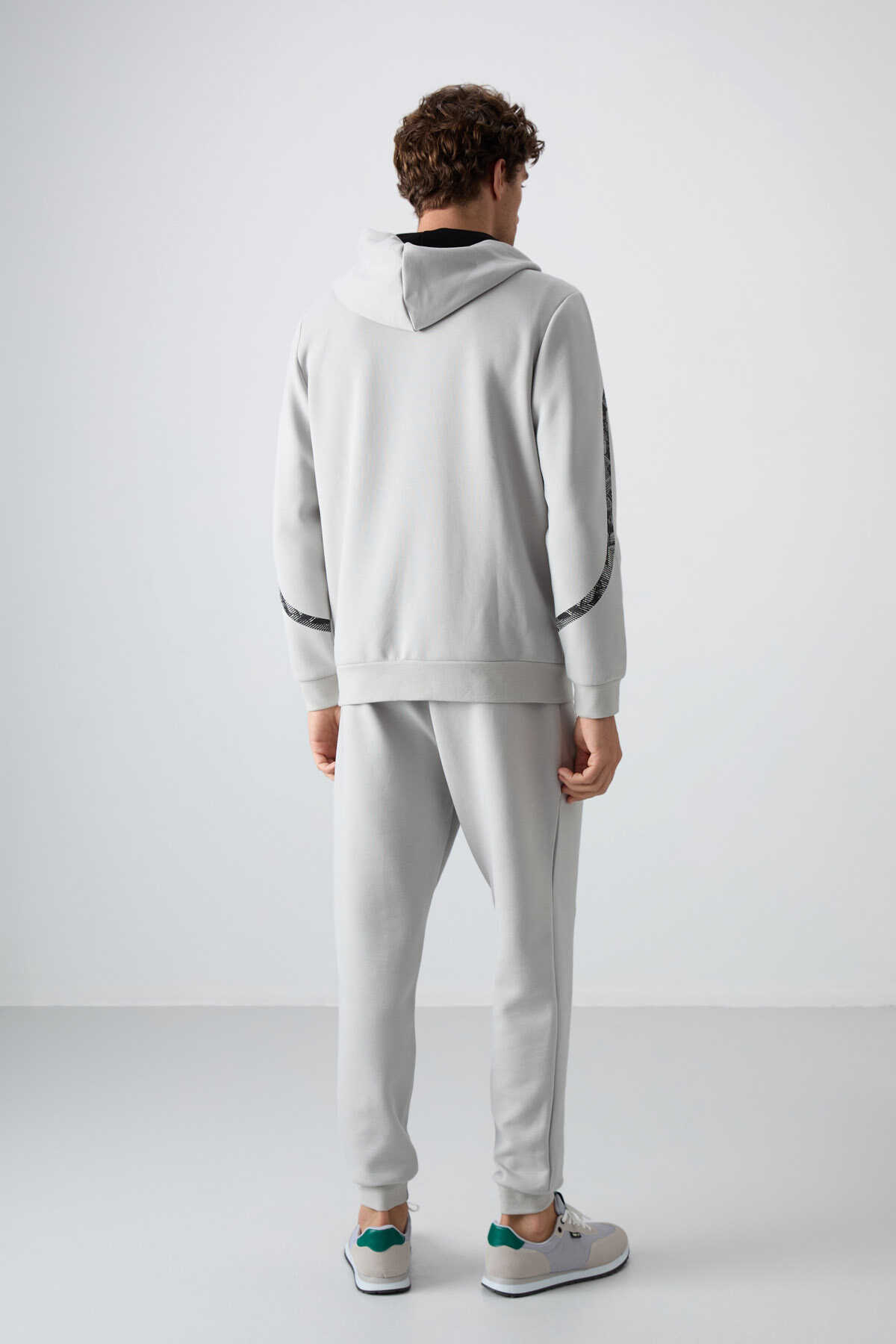 Tommylife Wholesale Comfort Fit Printed Men's Tracksuit Set 85236 Stone - 6