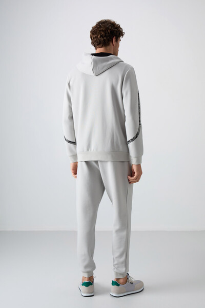 Tommylife Wholesale Comfort Fit Printed Men's Tracksuit Set 85236 Stone - 6