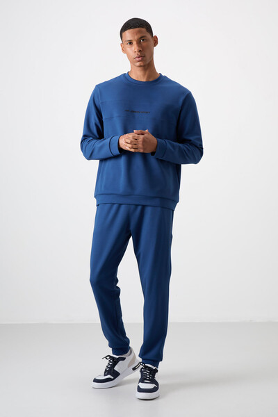 Tommylife Wholesale Comfort Fit Printed Men's Tracksuit Set 85253 Parliament - Thumbnail