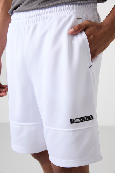 Tommylife Wholesale Comfy Basic Men's Shorts 81272 White - Thumbnail