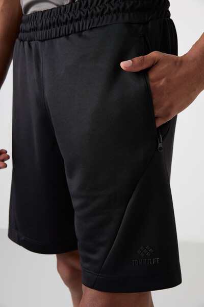 Tommylife Wholesale Comfy Basic Men's Shorts 81273 Black - Thumbnail