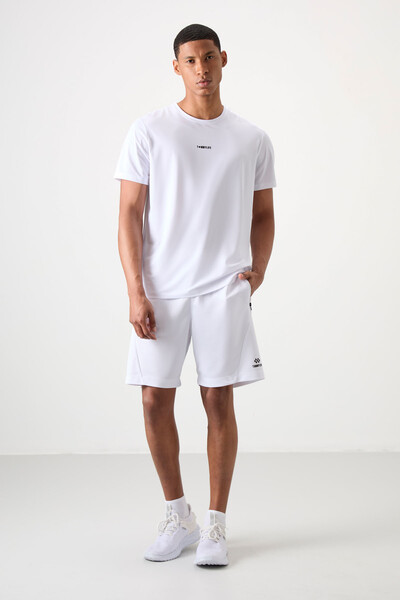 Tommylife Wholesale Comfy Basic Men's Shorts 81273 White - Thumbnail