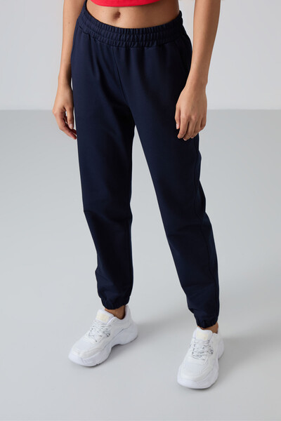 Tommylife Wholesale Comfy Elastic Cuff Women's Sweatpants 94583 Indigo - Thumbnail