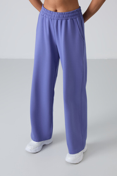 Tommylife Wholesale Comfy Wide Leg Women's Sweatpants 94567 Amethyst - Thumbnail