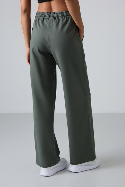 Tommylife Wholesale Comfy Wide Leg Women's Sweatpants 94567 Khaki - Thumbnail