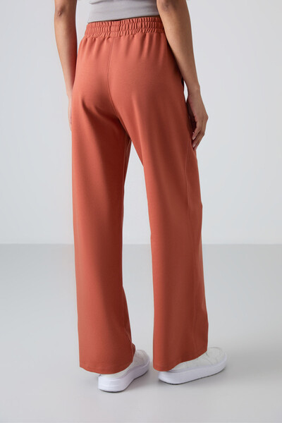 Tommylife Wholesale Comfy Wide Leg Women's Sweatpants 94567 Terracotta - Thumbnail