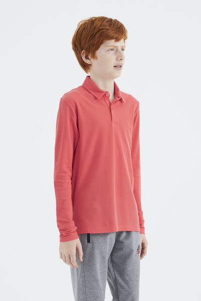 Tommylife Wholesale Coral Polo Neck Boys' T-Shirt - 11170 - Thumbnail