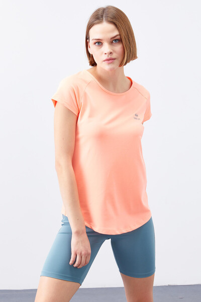 Tommylife Wholesale Coral Short Sleeve Standard Fit Crew Neck Women's T-Shirt - 97101 - Thumbnail