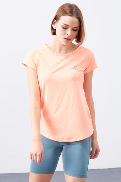 Tommylife Wholesale Coral Short Sleeve Standard Fit Crew Neck Women's T-Shirt - 97101 - Thumbnail