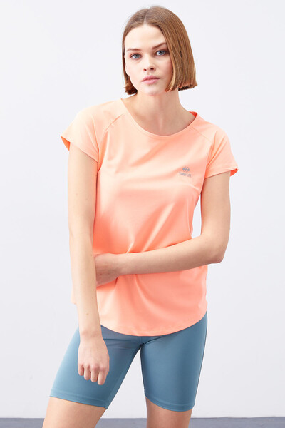 Tommylife Wholesale Coral Short Sleeve Standard Fit Crew Neck Women's T-Shirt - 97101 - Thumbnail