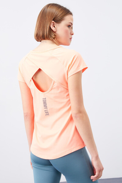 Tommylife Wholesale Coral Short Sleeve Standard Fit Crew Neck Women's T-Shirt - 97101 - Thumbnail