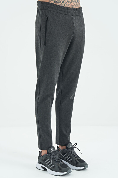 Tommylife Wholesale Cory Standard Fit Men's Sweatpants 84945 Anthracite Melange - Thumbnail