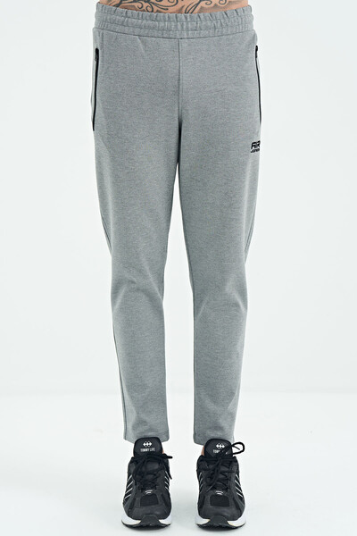 Tommylife Wholesale Cory Standard Fit Men's Sweatpants 84945 Gray Melange - Thumbnail