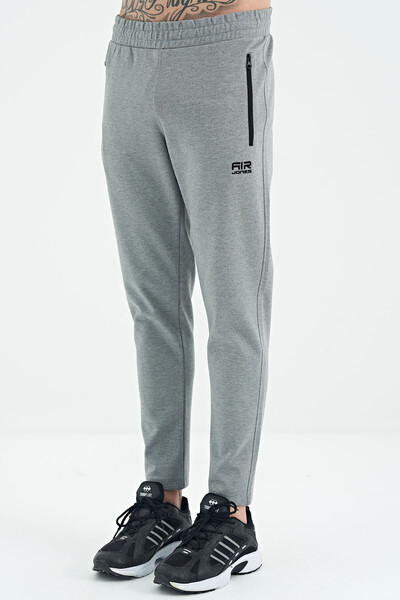 Tommylife Wholesale Cory Standard Fit Men's Sweatpants 84945 Gray Melange - Thumbnail