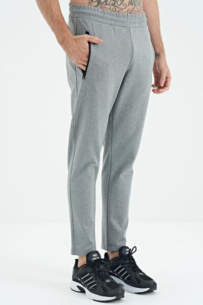 Tommylife Wholesale Cory Standard Fit Men's Sweatpants 84945 Gray Melange - Thumbnail