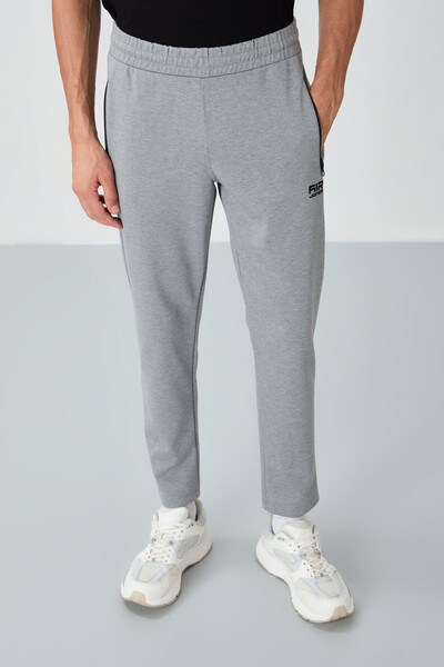 Tommylife Wholesale Cory Standard Fit Men's Sweatpants 84945 Gray Melange - Thumbnail