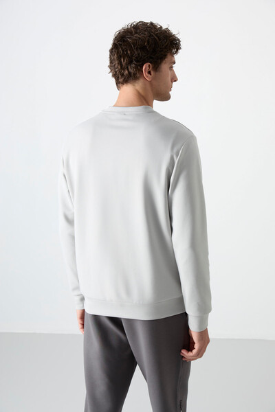 Tommylife Wholesale Crew Neck Comfort Fit Basic Men's Sweatshirt 88053 Stone - 5