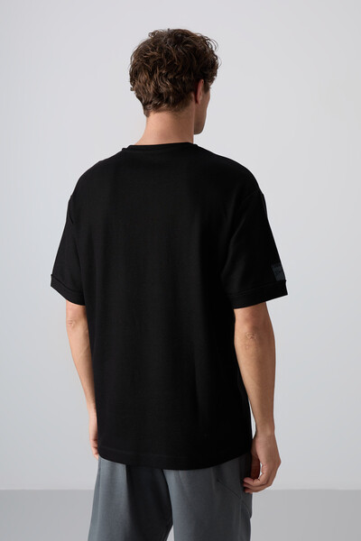 Tommylife Wholesale Crew Neck Oversize Basic Men's T-Shirt 88339 Black - Thumbnail