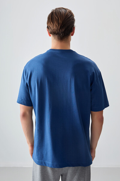 Tommylife Wholesale Crew Neck Oversize Basic Men's T-Shirt 88353 Parliament - Thumbnail