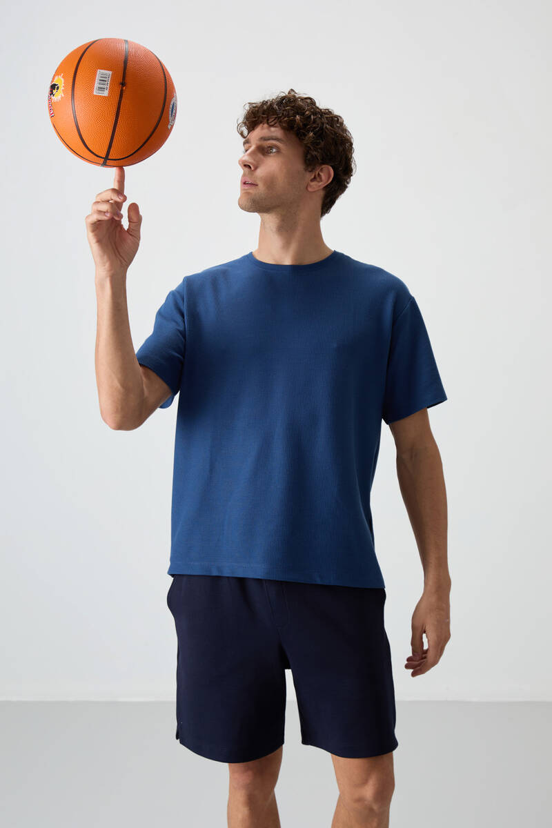 TOMMYLIFE - Tommylife Wholesale Crew Neck Oversize Basic Men's T-Shirt 88379 Parliament