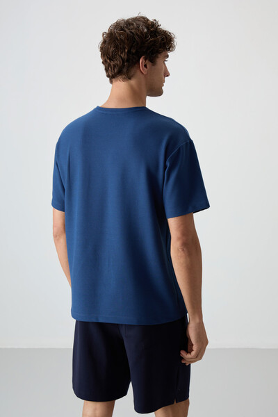 Tommylife Wholesale Crew Neck Oversize Basic Men's T-Shirt 88379 Parliament - Thumbnail